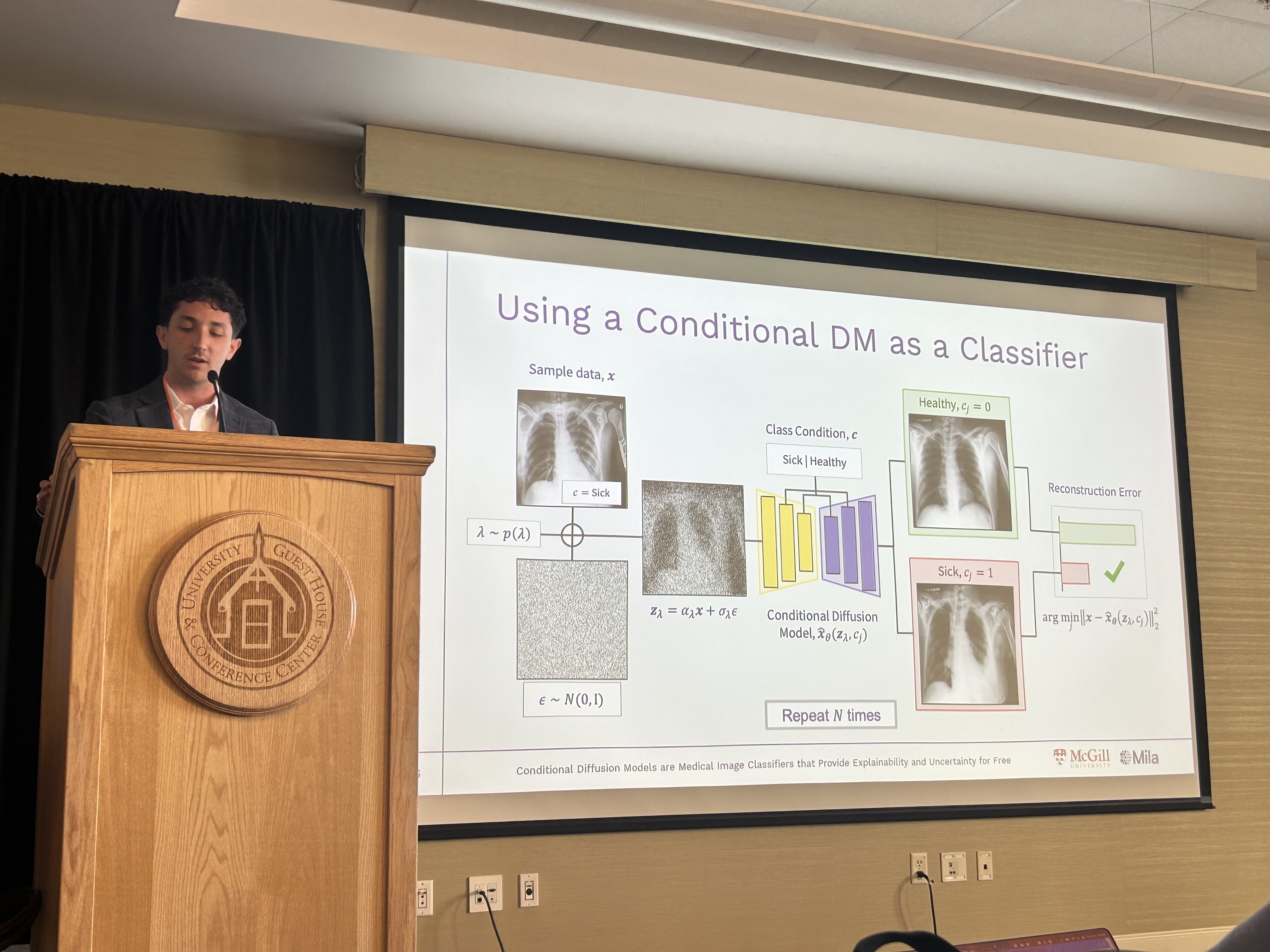 Gian Favero presenting his latest work at MIDL 2025